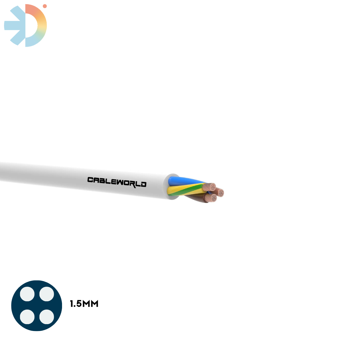 FLEX 4 CORE 1.5MM WHITE CABLE