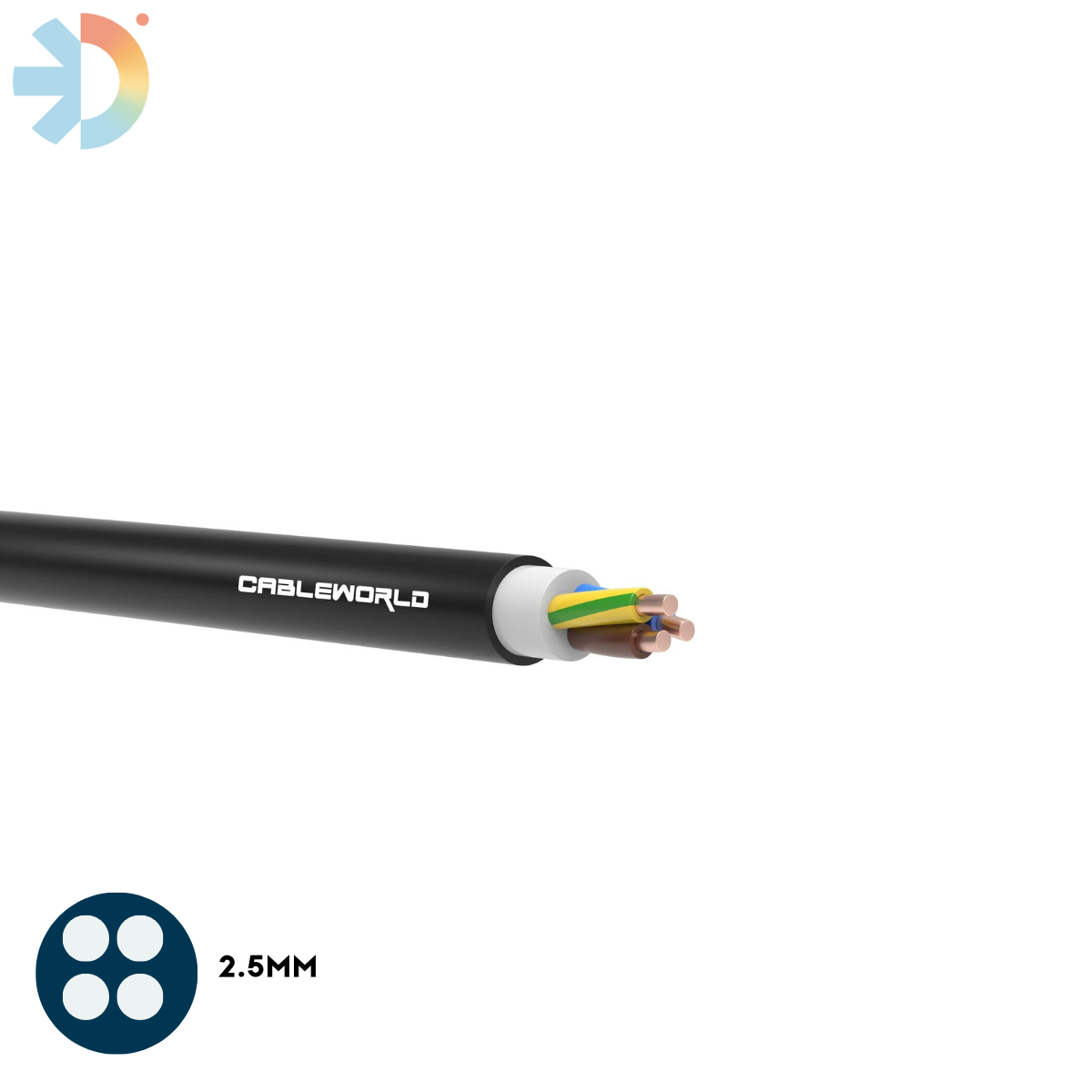 NYY 4 CORE 2.5MM BLACK CABLE